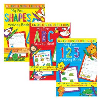 Squiggle A4 My First ABC/123/Shapes Activity Books - 32 Pages - Assorted