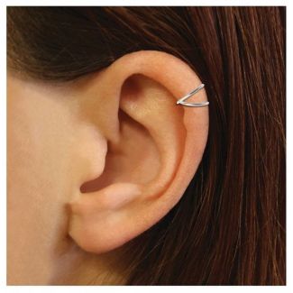 Sterling Silver Crossover Band Ear Cuff 