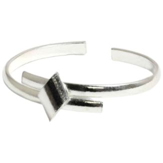 Sterling Silver Diamond Design Adjustable Toe Ring