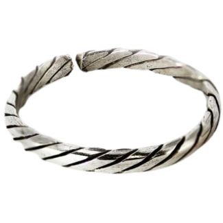 Sterling Silver Plaited Design Adjustable Toe Ring
