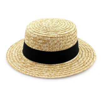 Straw Hat With A Black Band - 57cm