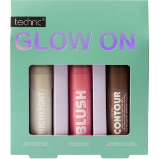 Technic Glow On 3pcs Gift Set (Highlighter, Blusher & Contour Sticks) 