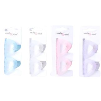 2pcs Triangle Translucent Plastic Hair Clamps - Assorted - 4cm