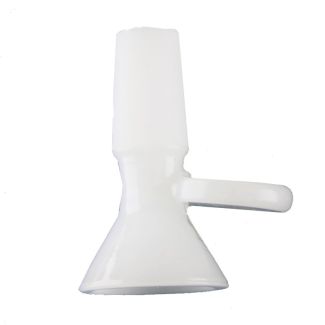 White Glass Cone With Short Handle 14mm