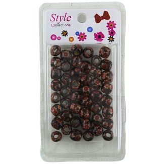 46pcs Brown Flower Design Hair Braiding Beads - 1cm