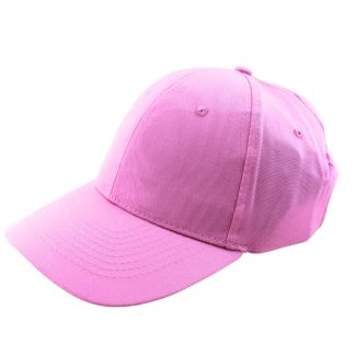 Adults 6 Panel Adjustable Metal Buckle Baseball Cap - Pink