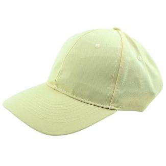 Adults 6 Panel Adjustable Metal Buckle Baseball Cap - Beige