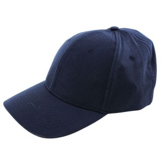 Adults 6 Panel Adjustable Metal Buckle Baseball Cap - Navy Blue