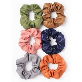 Vegan Leather Hair Scrunchies - Assorted - 11cm