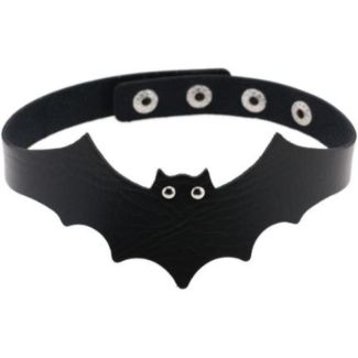 Vegan Leather Bat Shape Neckband
