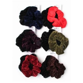 2pcs Velvet Hair Scrunchies - Assorted - 10cm