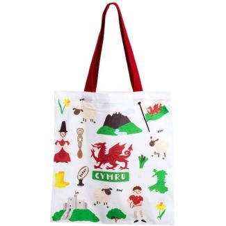Welsh Dragon Wales (Cymru) Design Reusable Tote Bag