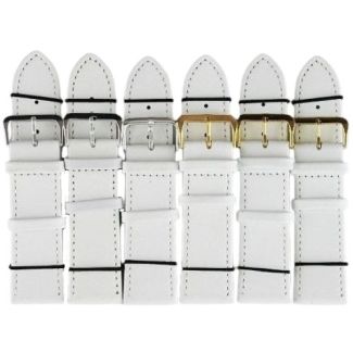 White Leather Watch Straps - 24mm