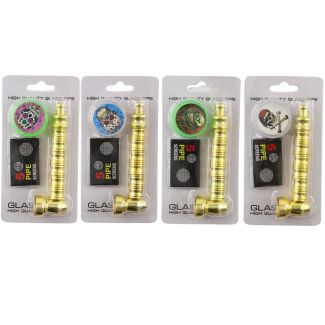 Wholesale Gold Metal Pipe 3pcs Set - Assorted Designs