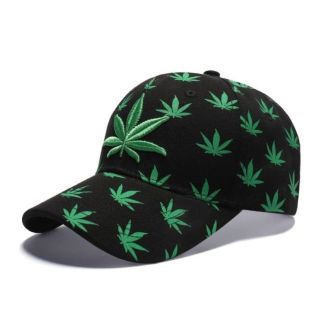 Adults 6 Panel Green Leaf Baseball Cap