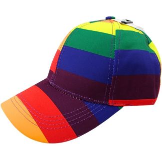 Adults 6 Panel Rainbow Baseball Cap - Assorted