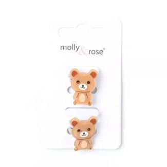 2pcs Teddy Bear Hair Elastics - Assorted - 3cm