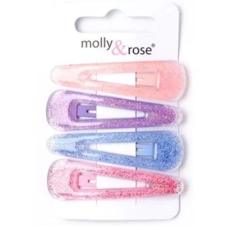4pcs Plastic Covered Sleepies Hair Clips - Assorted - 5cm
