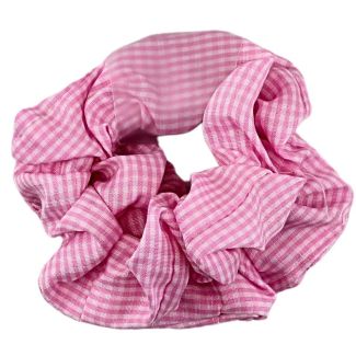 Pink Tartan Hair Scrunchies