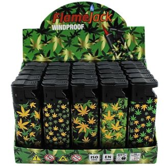 Wholesale Flamejack Windproof Lighters "Multi Leaf Design"- Assorted
