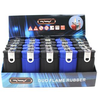 Wholesale GSD Duo Flame Rubber Lighters - Assorted 