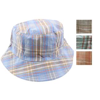 Reversible Bucket Hat Tartan Design - Assorted Colours