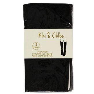 Wholesale kiki & Chloe 15 Denier Luxury Knee High Tights - Black 