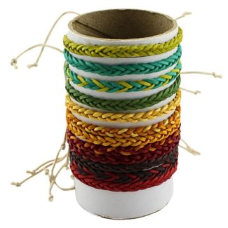 Wholesale Leather Bracelet - Assorted Colours B (12 Pieces)