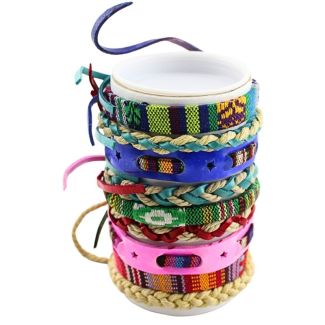 Wholesale Leather Bracelet - Assorted Designs 2 (12 Pieces)
