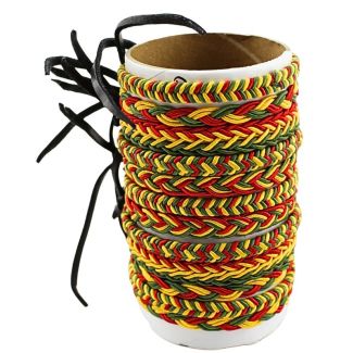 Wholesale Leather Bracelet - Rasta Design B (12 Pieces)