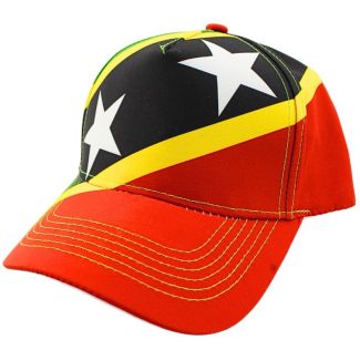 Printed 6 Panel Baseball Cap - Saint Kitts & Nevis