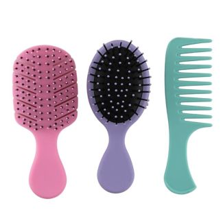 Royal Cosmetics 3pcs Paddle Hair Brush & Comb Set 