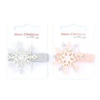 Sparkle Snowflake Hair Clips - Assorted - 4.5cm