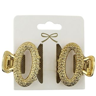 Gold Oval Metal Hair Clamps - 4cm