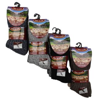 Men's Wool Blend Non-Elastic Cushion Sole Socks (3 Pair Pack) - Asst.