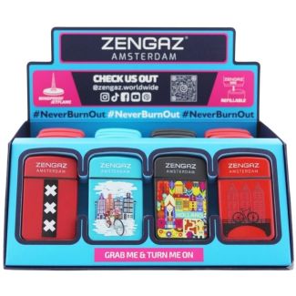 Zengaz Mini Cube Jet Flame Refillable Lighters - Assorted (S2)