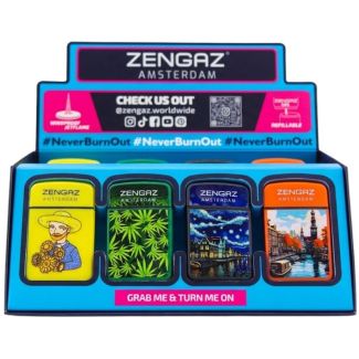 Zengaz Mini Cube Jet Flame Refillable Lighters - Assorted (S3)