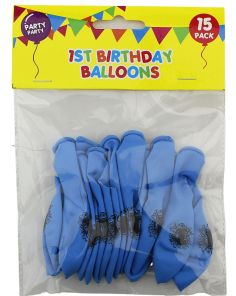 Wholesale 1st Birthday Balloons 9" - 15pcs 