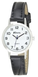 Wholesale Ravel Ladies Classic Strap Watch - Black and Silver