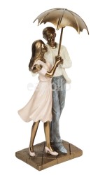 Wholesale Couple Standing Rainy Day Resin Figurine - 24.5cm