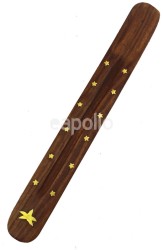 Wooden Incense Ash Catcher 12" -Leaf Design 