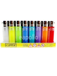 Wholesale Clipper Electronic Super Refillable Lighters - Translucent Pastel (Assorted Colours)