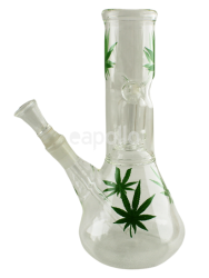 Wholesale Leaf Design Glass Waterpipe (8inch) 