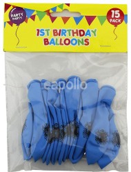 Wholesale 1st Birthday Balloons 9" - 15pcs 