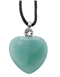 Gemstone Heart Shaped Healing Stone Pendant - Green Aventurine