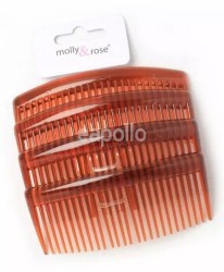 Wholesale Pack Of 4 Tort Side Hair Combs - 9cm