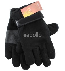 Wholesale Men's Heat Insulator Fleece Gloves - Black
