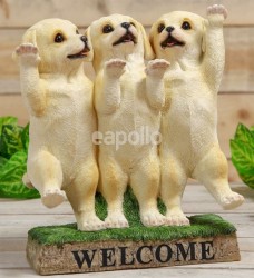 Wholesale Three Labrador Puppies Welcome Stand Ornament 