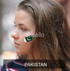 wholesale Pakistan Flag Face Sticker - Pack of 2 Stickers 