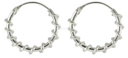 Wholesale Sterling Silver Twist Wired Hoop Earrings - 14mm